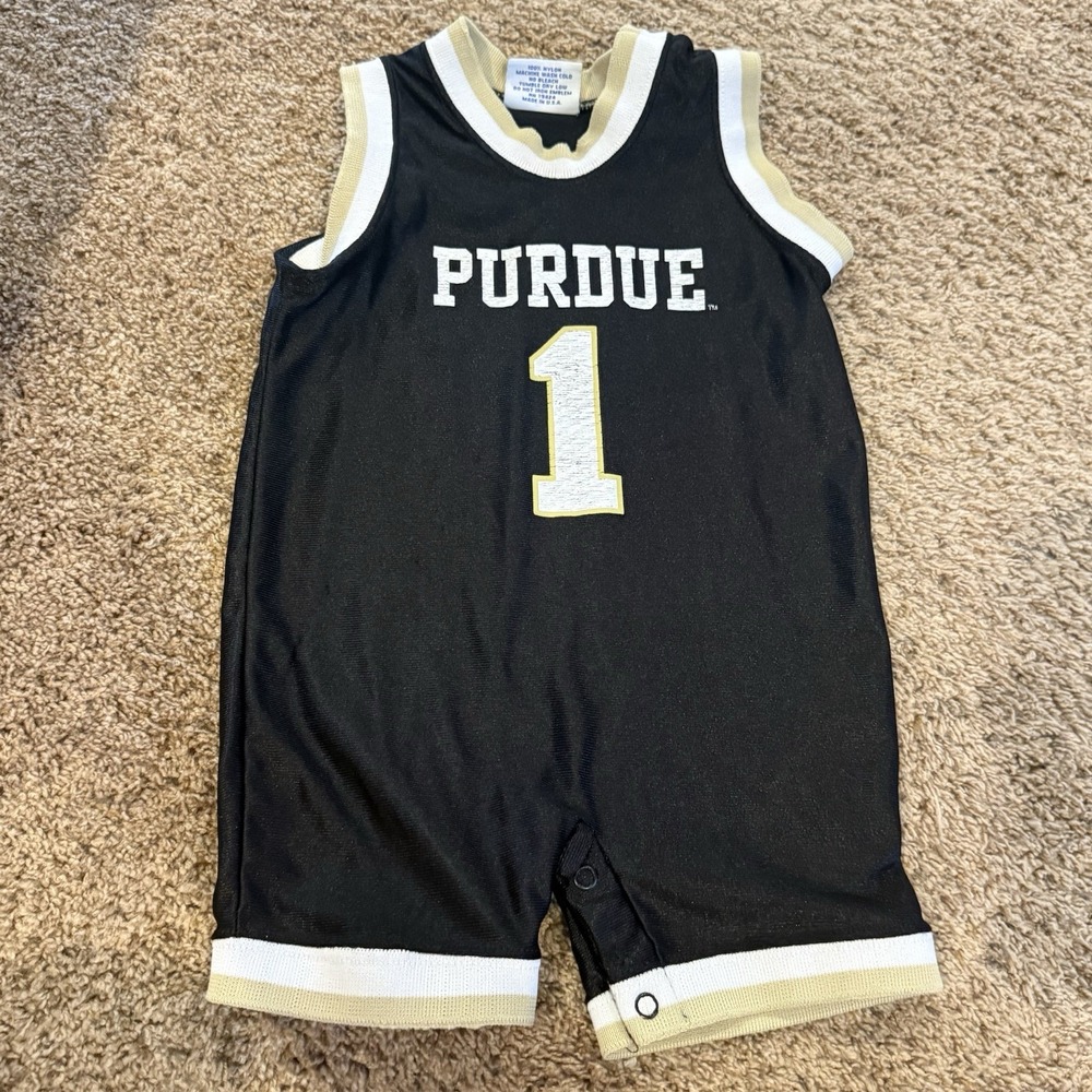 Purdue Boilermakers Jersey Romper Baby 12 Months NCAA Logo USA Made VTG Izaw